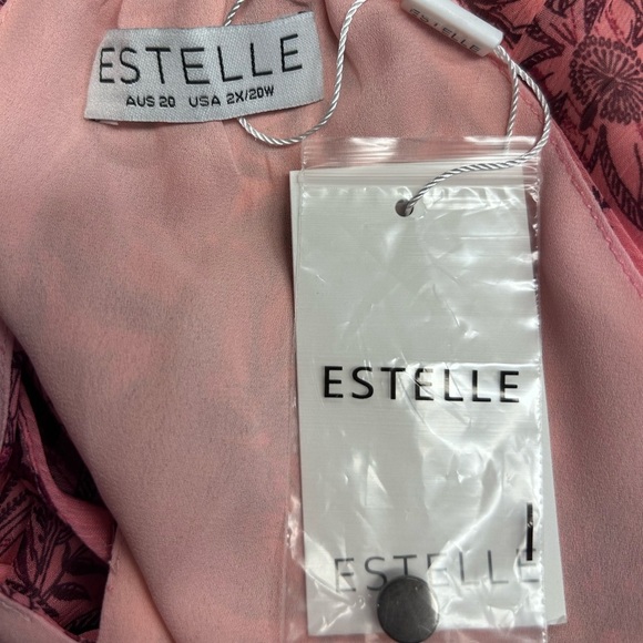 Estelle Red Sophia Floral Halter Neck Midi Dress Tiered Skirt  Size 2X/20W NWT - Picture 10 of 15